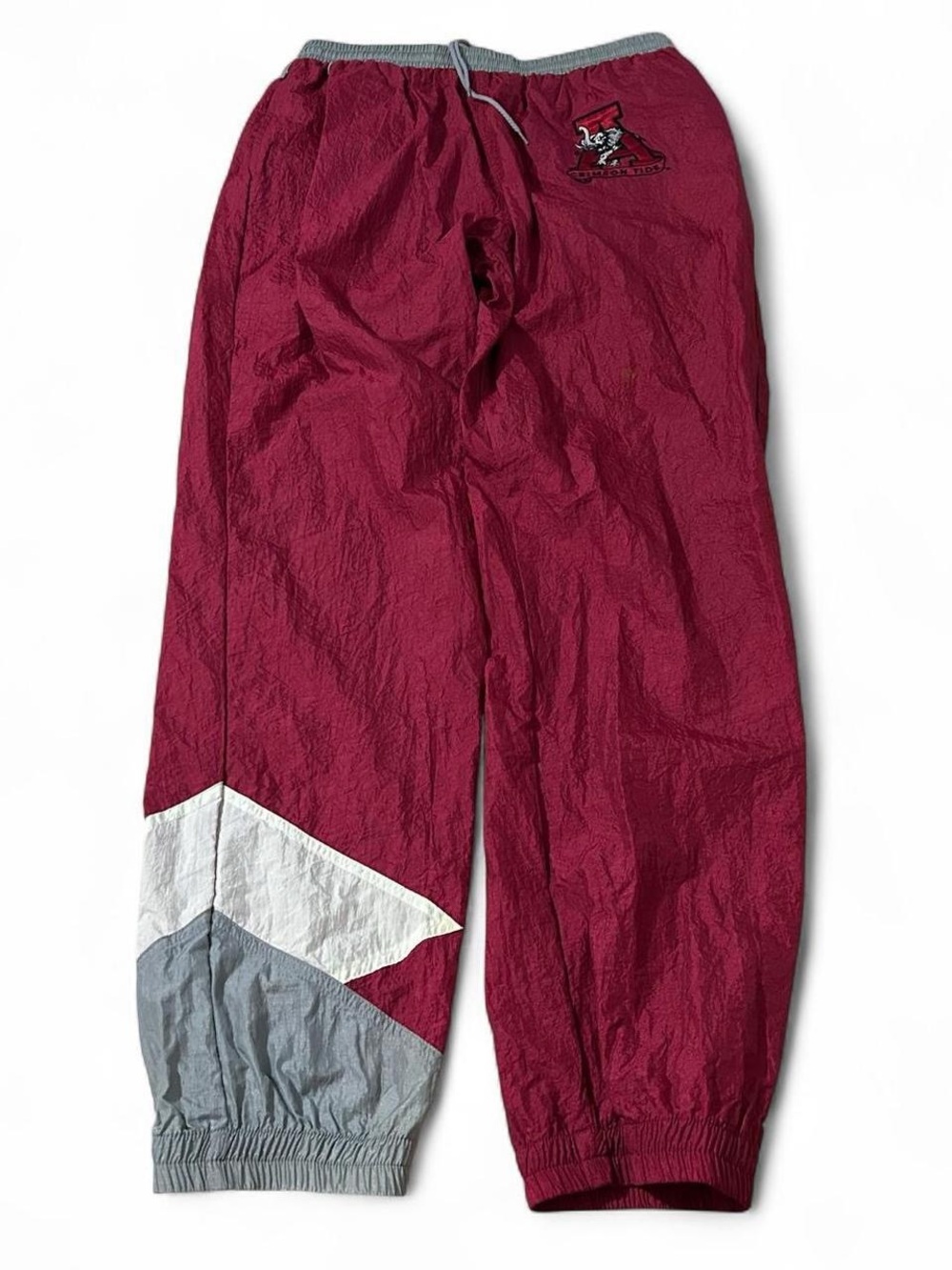 Vintage 90s Pro Player Alabama Crimson Tide Baggy Nylon Track Pants Large